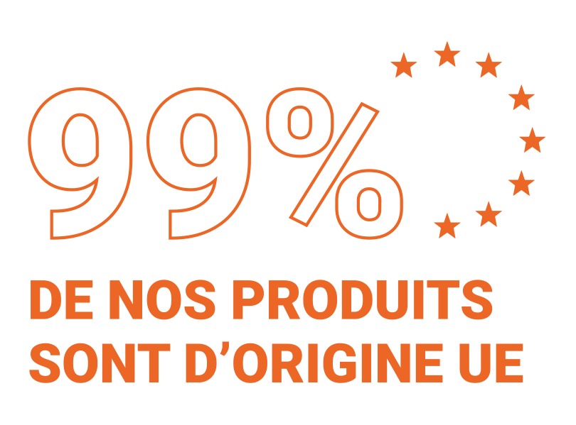 99 % de nos produits sont d'origine UE